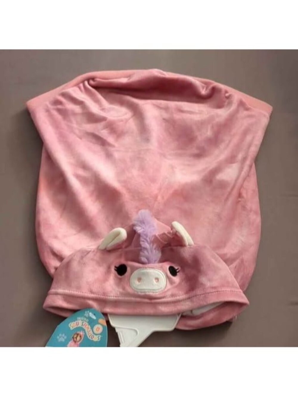 Medium squishmallow Lola the unicorn dog hoodie